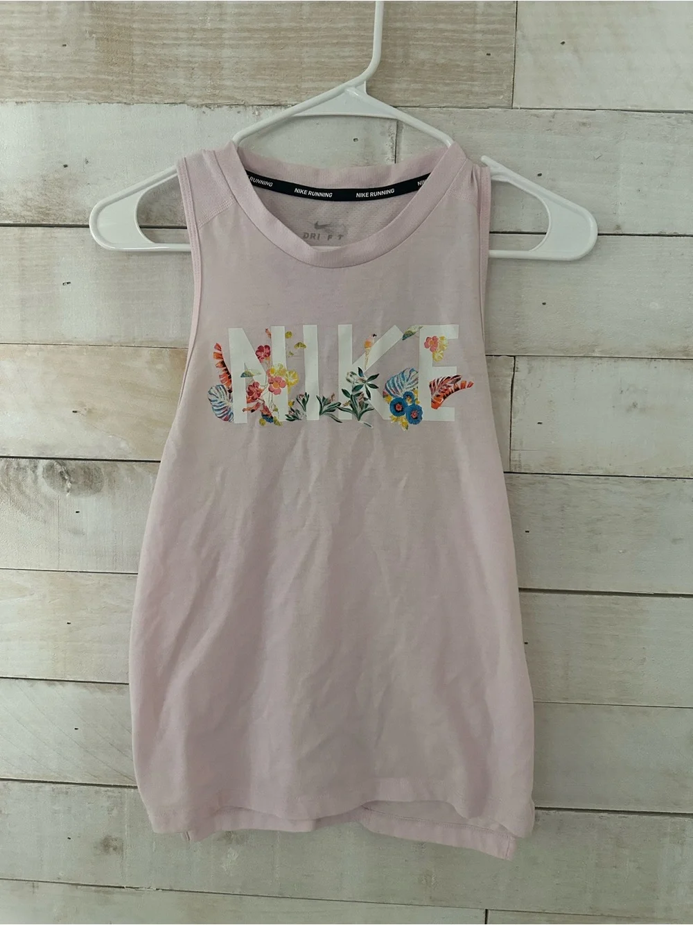 Nike Light Pink Floral Logo Tank Top